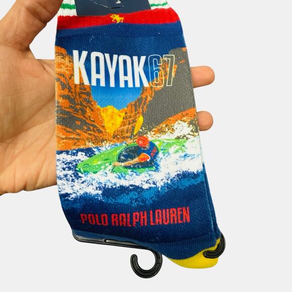 Polo Ralph‎ Lauren Big Water Kayak Ride Racing Crew Socks - Picture 4 of 4